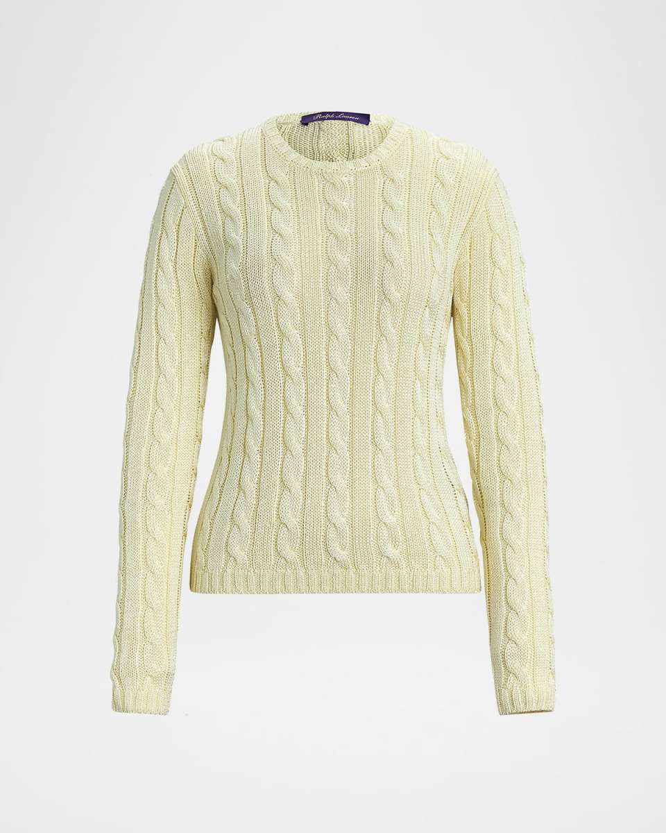 Cable Silk Knit Fitted Sweater